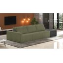 Ver imagem 2 de Sofá Ilha 3 Lugares Living 402cm Modulado Sala Lary Bouclê/pu Pto K01 - D'Rossi