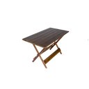 Ver imagem 2 de Conjunto 4 Cadeiras e 1 Mesa Dobrável de Madeira 120 x 70 - Com Pintura Café