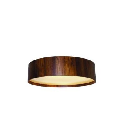 Luminária Plafon de Sobrepor Cilíndrico Redondo 70cm En Madeira Imbuia Foxlustres
