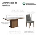 Ver imagem 4 de Conjunto Sala de Jantar Tampo de Vidro 6 Cadeiras Rustic/Branco/Silver Dinan Madesa