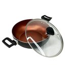 Ver imagem 7 de Panela Frigideira Caçarola Tampa de Vidro Wok 24 Cm Antiaderente Alumínio - Cobre