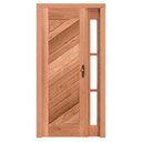Ver imagem 1 de Kit Porta de Madeira Maciça PE26 Vidro Lateral de Cedro Arana Esel 213AX120L Lado Esquerdo