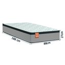 Ver imagem 4 de Cama Box Colchão Solteiro Molas Ensacadas Real 88x188x65cm Linho Branco / Preto Inducol