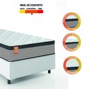 Ver imagem 5 de Cama Box Colchão Solteiro Molas Ensacadas Real 88x188x65cm Linho Branco / Preto Inducol