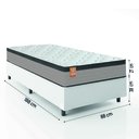 Ver imagem 3 de Cama Box Colchão Solteiro Molas Ensacadas Real 88x188x65cm Linho Branco / Preto Inducol