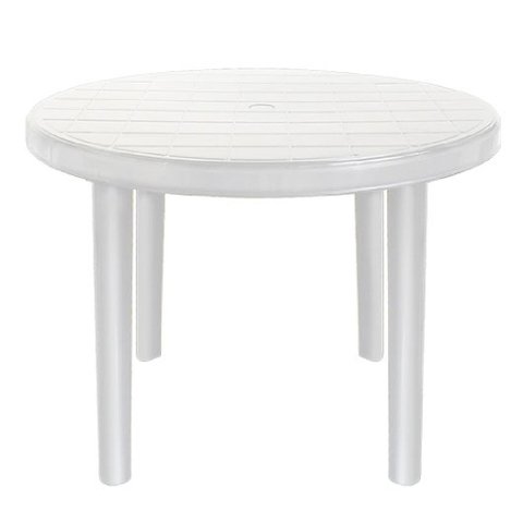 Mesa Plástica Desmontável Redonda ARQPLAST Branca