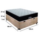 Ver imagem 3 de Cama Box Baú Casal Suede + Colchão Airtech Molas Ensacadas Antares Ortobom 138x188x71 Cor:bege