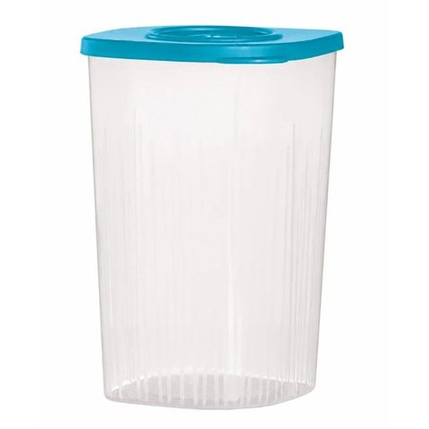 Fresh Box 1,5 Litros Quadrada Transparente e Azul Tupperware