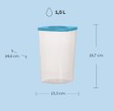 Ver imagem 2 de Fresh Box 1,5 Litros Quadrada Transparente e Azul Tupperware