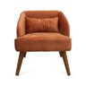 Poltrona Decorativa Lara Pés de Madeira Veludo Terracota - Sheep Estofados - Terracota - 1