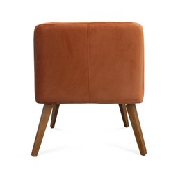 Poltrona Decorativa Lara Pés de Madeira Veludo Terracota - Sheep Estofados - Terracota - 4