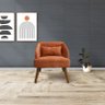 Poltrona Decorativa Lara Pés de Madeira Veludo Terracota - Sheep Estofados - Terracota - 6
