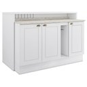 Ver imagem 1 de Kit Ilha Gourmet com Balcões 80cm, 40cm e Porta Toalha Americana Branco - Móveis Henn