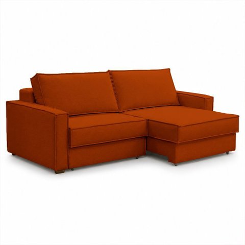 Sofá Sala de Estar Nilo Retratil Manual Bipartido 230cm 3 Lugares Bouclê Terracota m1 - Monari Desig