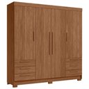 Ver imagem 2 de Guarda Roupa Casal 192cm 4 Portas 6 Gavetas Itajaí Jatobá S01 - Mpozenato