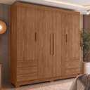 Ver imagem 1 de Guarda Roupa Casal 192cm 4 Portas 6 Gavetas Itajaí Jatobá S01 - Mpozenato