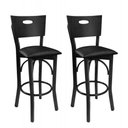 Ver imagem 1 de Kit 2 Banquetas Bistro Alta Ipanema de Madeira com Estofado Preto - Cozinha Bar e Balcão