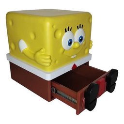 Mesa de Cabeceira Infantil Tema Bob Esponja Calça Quadrada - Amarelo - 4
