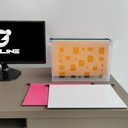 Ver imagem 2 de Caixa Arquivo Transparente com 6 Pastas Suspensas Coloridas Dellocolor Organizador de Escritório