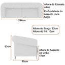 Ver imagem 4 de Sofá 3 Lugares 244cm Pugle Linho Camurça Bege - Sallar Home