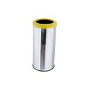 Ver imagem 1 de Lixeira Inox 25L Aro Esmaltado Cesto De Lixo Reciclável Cozinha - Amarelo