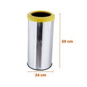 Ver imagem 2 de Lixeira Inox 25L Aro Esmaltado Cesto De Lixo Reciclável Cozinha - Amarelo