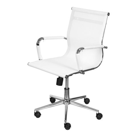 Cadeira de Escritorio Office Baixa 3303 Tela Mesh:branca