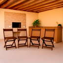 Ver imagem 1 de Kit 4 Cadeiras Dobráveis de Madeira Eucalipto Natural: Imbuia