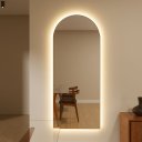 Ver imagem 1 de Espelheira 150x40 E13 Couro Simples Caramelo Sup Par Led Neutro Bivolt