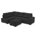 Ver imagem 2 de Sofá de Canto 8 Lugares com Chaise 2,71m Industrial Suede Ipanema Cinza