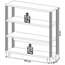 Ver imagem 3 de Estante para Livros Industrial 2 Prateleiras 100% Mdf Off White/freijó F23 - Pradel