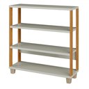 Ver imagem 2 de Estante para Livros Industrial 2 Prateleiras 100% Mdf Off White/freijó F23 - Pradel
