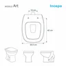 Assento Sanitário Almofadado Art Bege para vaso Incepa - 5