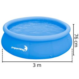 Piscina com Borda Inflável Redonda 4600 Litros 3m X 76cm com Capa Azul Importway Iwpbic4600 - 2