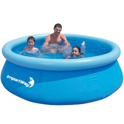 Piscina com Borda Inflável Redonda 4600 Litros 3m X 76cm com Capa Azul Importway Iwpbic4600 - 5
