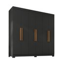 Ver imagem 2 de Guarda Roupa 6 Portas com Pés Paris Espresso Móveis Preto
