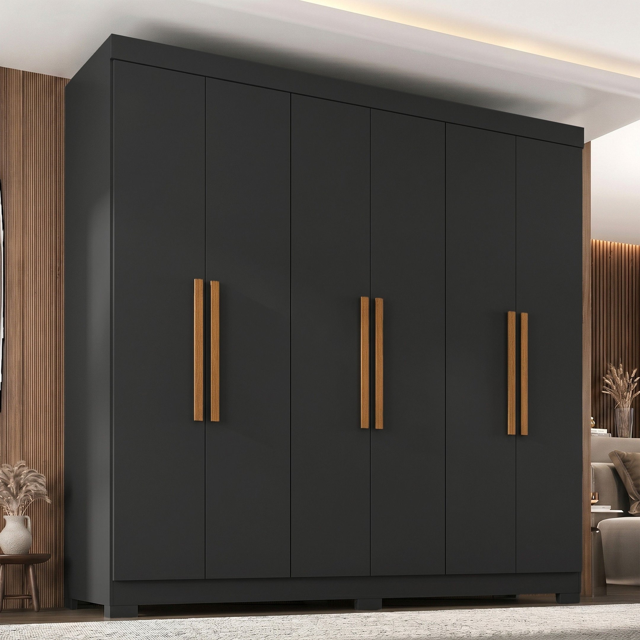 Guarda Roupa Casal 6 Portas em MDP 180cm Paris Espresso Móveis