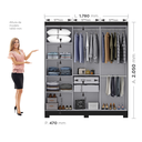 Ver imagem 4 de Guarda Roupa 6 Portas com Pés Paris Espresso Móveis Preto