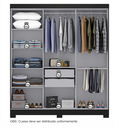 Ver imagem 6 de Guarda Roupa 6 Portas com Pés Paris Espresso Móveis Preto