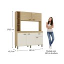 Ver imagem 3 de Armário de Cozinha 140cm em MDF de 15cm Jade Bege/Amendoa/Off White
