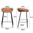Ver imagem 3 de Kit 2 Banquetas Média Leather 65 cm Estrutura em Aço Assento em Courissimo Marrom - Edecasamoveis