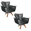 Ver imagem 1 de Kit 02 Poltronas Giratória Opala Preto