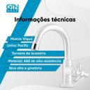 Ver imagem 2 de Torneira Lavatório Abs Gitarório Bica Alta Pacific 1190903 Viqua Branco / Cromado
