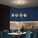 Ver imagem 7 de Lustre Pendente 4 Globos 90cm X 88cm Jabuticaba Dourada Luminária Teto Gimpo Kjdd-e-544-gold-smoky-4