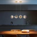 Ver imagem 2 de Lustre Pendente 4 Globos 90cm X 88cm Jabuticaba Dourada Luminária Teto Gimpo Kjdd-e-544-gold-smoky-4