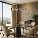 Ver imagem 5 de Lustre Pendente 4 Globos 90cm X 88cm Jabuticaba Dourada Luminária Teto Gimpo Kjdd-e-544-gold-smoky-4