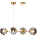 Ver imagem 1 de Lustre Pendente 4 Globos 90cm X 88cm Jabuticaba Dourada Luminária Teto Gimpo Kjdd-e-544-gold-smoky-4