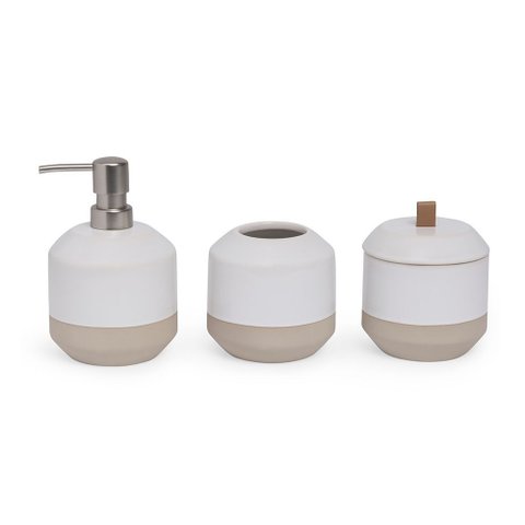 Kit 3 Peças para Banheiro em Cerâmica 21765 Mart