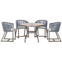 Ver imagem 1 de Mesa com 4 Cadeiras e Noronha Estofado 3 Trama Original Prata
