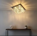 Ver imagem 4 de Lustre para Sala Quarto de Cristal K9 Legítimo Base Inox 30x30 Cm